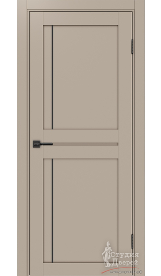 Дверь Турин 523АПП.111 молдинг алюм.чёрн. ЭКО-шпон Мокко Глухое