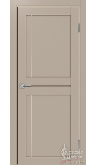 Дверь Турин 523АПП.111 молдинг алюм.хром ЭКО-шпон Мокко Глухое