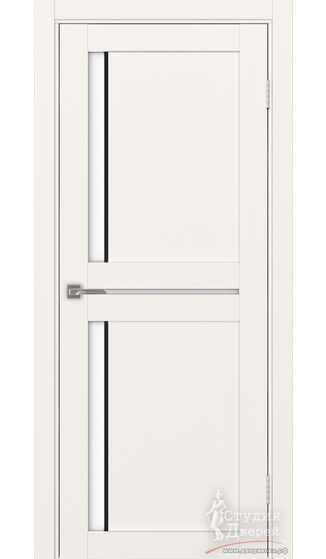 Дверь Турин 523АПП.221 молдинг алюм.чёрн. ЭКО-шпон Бежевый LACбелый