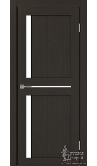 Дверь Турин 523АПП.221 молдинг алюм.чёрн. ЭКО-шпон Венге FL LACбелый