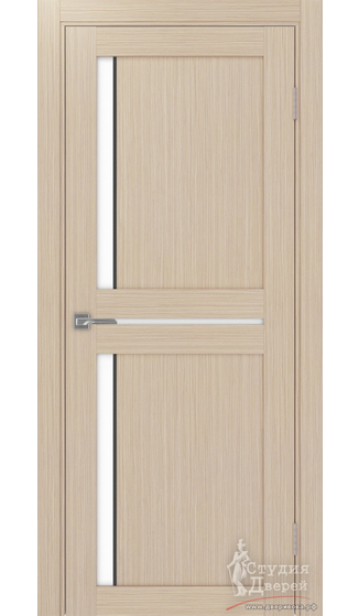 Дверь Турин 523АПП.221 молдинг алюм.чёрн. ЭКО-шпон Дуб беленый FL LACбелый