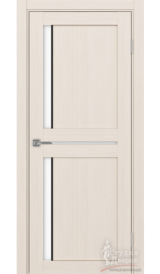 Дверь Турин 523АПП.221 молдинг алюм.чёрн. ЭКО-шпон Ясень перламутровый LACбелый