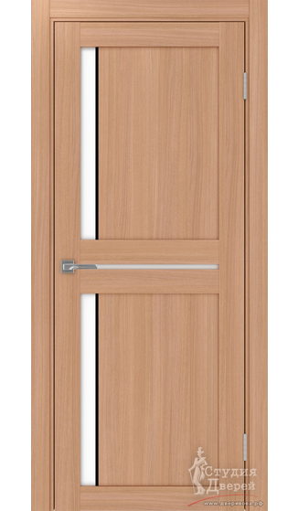 Дверь Турин 523АПП.221 молдинг алюм.чёрн. ЭКО-шпон Ясень тёмный LACбелый