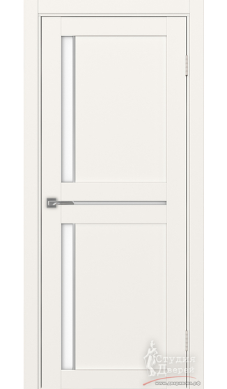 Дверь Турин 523АПП.221 молдинг алюм.хром ЭКО-шпон Бежевый LACбелый