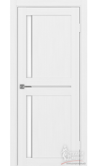 Дверь Турин 523АПП.221 молдинг алюм.хром ЭКО-шпон Белый лёд LACбелый
