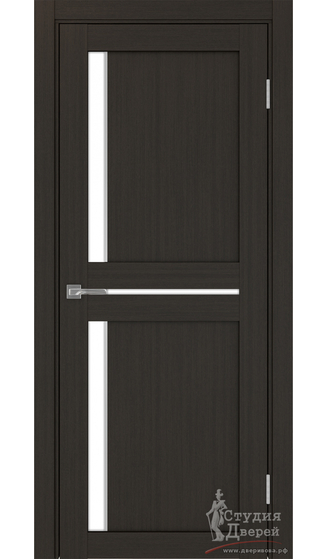 Дверь Турин 523АПП.221 молдинг алюм.хром ЭКО-шпон Венге FL LACбелый