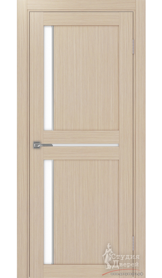 Дверь Турин 523АПП.221 молдинг алюм.хром ЭКО-шпон Дуб беленый FL LACбелый